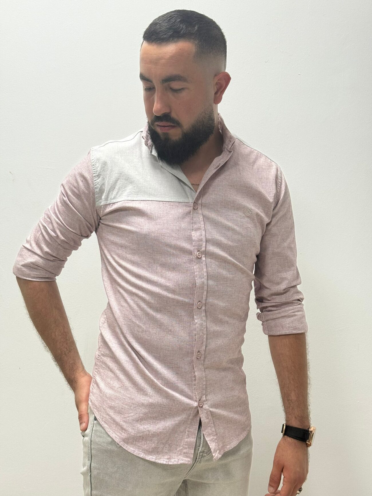 Camisa slim fit con diseño de contraste - Imagen 8